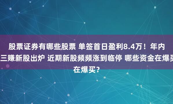 股票证券有哪些股票 单签首日盈利8.4万!年内第三赚新股出炉 近期新股频频涨到临停 哪些资金在爆买?