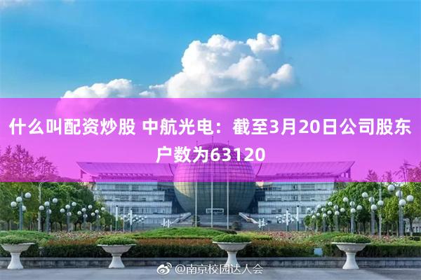 什么叫配资炒股 中航光电：截至3月20日公司股东户数为63120