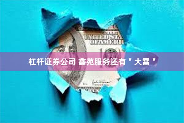 杠杆证券公司 鑫苑服务还有"大雷"
