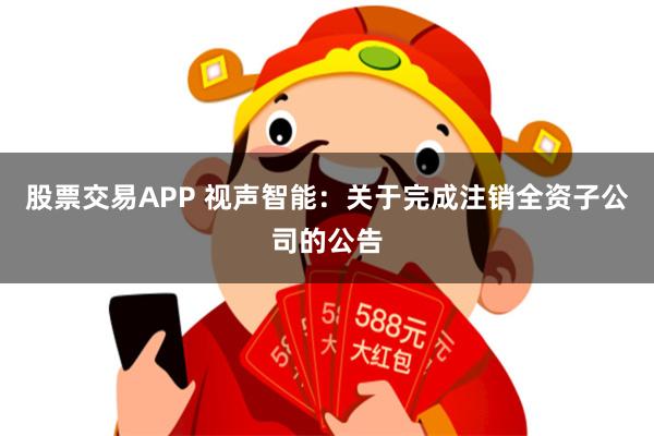 股票交易APP 视声智能：关于完成注销全资子公司的公告