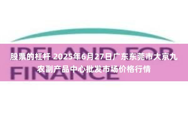 股票的杠杆 2025年6月27日广东东莞市大京九农副产品中心批发市场价格行情